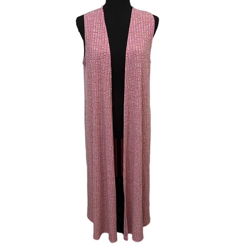 LuLaRoe Size Small JOY Open Front Duster Vest Ribbed Knit Layer